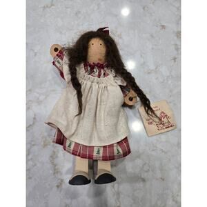 Vintage 1992 Ladie & Friends Lizzie High Wood Doll with Tag Wendy Bowman 10"